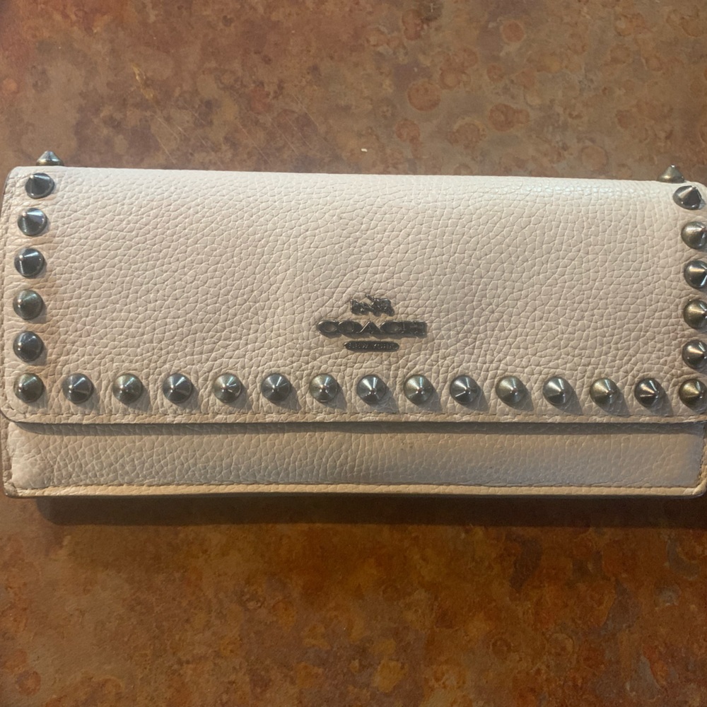 Coach leather studded wallet